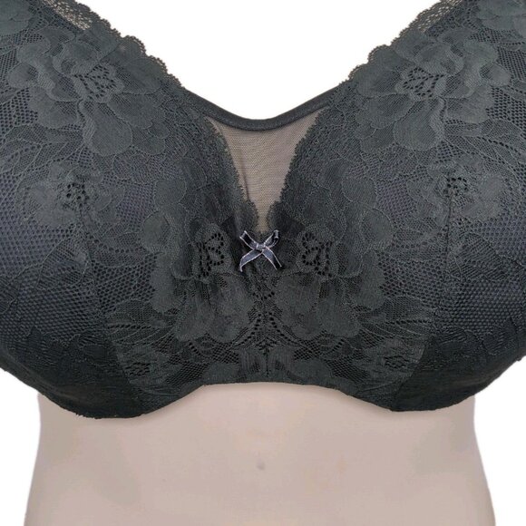Lane Bryant Cacique Women Bra Full Coverage Lightly Lined 38F Black Lace - Picture 7 of 10